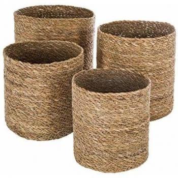 Cesto de Caña Natural X 4 - Cajas de Almacenaje Marrón Claro