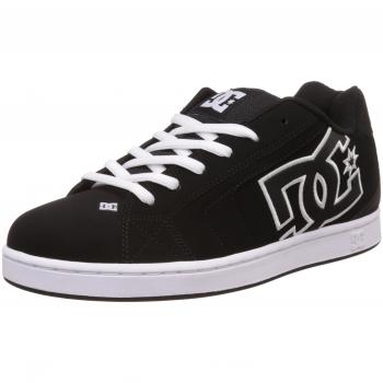 DC Shoes Men's Net Leather Sneakers Black/White