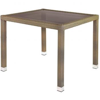 Mesa de Comedor para jardín de plástico marrón Garden - LOLAhome