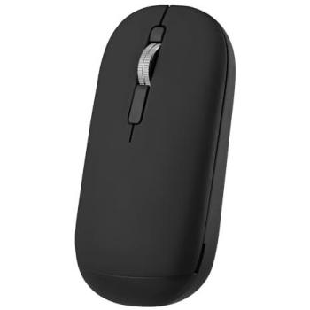 Ratón T'nB COLOR 2 en 1 - Bluetooth y USB-A, ultrafino, con correa de transporte y modo de espera automática, color negro