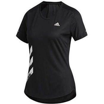 adidas Run It tee 3s W Camiseta de Manga Corta, Mujer, Black, S