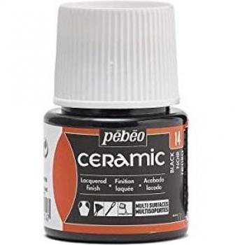 Pintura Cerámica Pébéo Negra 45 ml - Brillante y Opaca