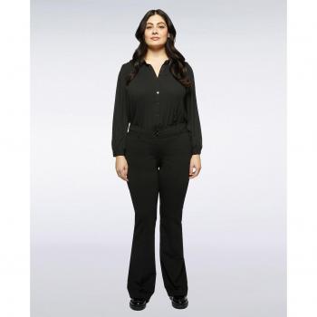 Pantalón de vestir flare de punto milano para mujer