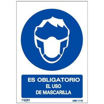 Cartel obligatorio uso mascarilla (pvc 0,7mm) 21x30cm