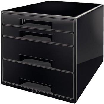 Leitz Buc de 4 cajones, organizador de escritorio, Negro/Gris, Dual Colour, 52521095