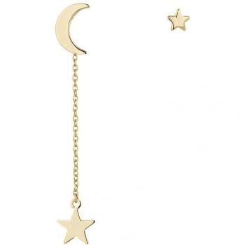 Ear Candy - Pendientes asimétricos Nuit de plata bañados en oro amarillo 18k