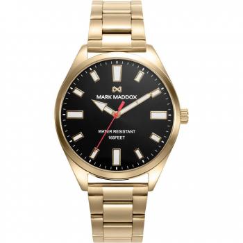 Reloj Hombre Mark Maddox Marais HM1012-96 - Acero IP Dorado, Esfera Negra