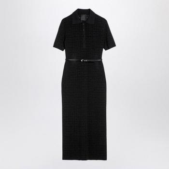 Givenchy Women's Voyou Jacquard Midi Dress 4G in Black | Size Small | BW224Y4ZA4
