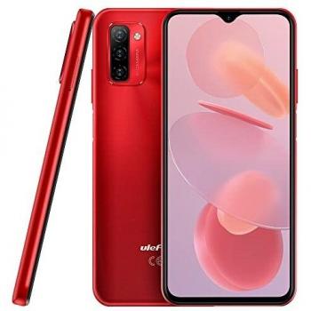 Móvil Libres Ulefone Note 12P, 7700mAh Batería Masiva Dual SIM Smartphone, 6.82'' HD+ 4G Teléfono, 3 Ranuras para Tarjetas, Android 11, 4GB+64GB, 13MP Triple Cámara, Desbloqueo Facial GPS Rojo