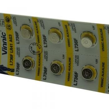Vinnic Pila LR41 Boton Alcalina 192, AG3
