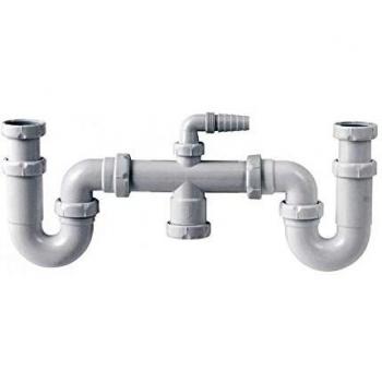 Jimtem Jimten 007028 Sifón Fregadero Curvo Doble S-30 1,1/2