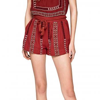 Pepe Jeans Short Bonnie Burdeos Mujer XS Granate