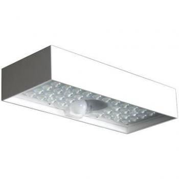 Elbat Lampara Solar LED - 6W, 900 Lumenes - Luz Blanca 4000K - Sensor de Movimiento - Color Negro