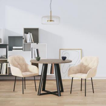 Cream Velvet Dining Chairs - Set of 2