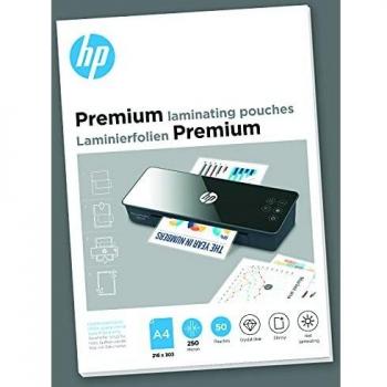 HP Paquete de 50 Láminas para Plastificar en Caliente A4 250 Micras Brillantes Transparentes