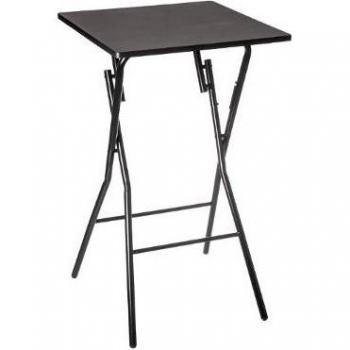 Mesa de Bar Plegable 60 X 60 Cm Negro - Plegado Fácil - MDF E1/METAL