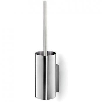 Escobillero de pared Zack Línea, acero inoxidable mate, 45 cm de altura y 9 cm de diámetro