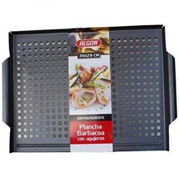 Algon plancha barbacoa con agujeros, placa para parrilla, anti adherente, medida 36x29 cm