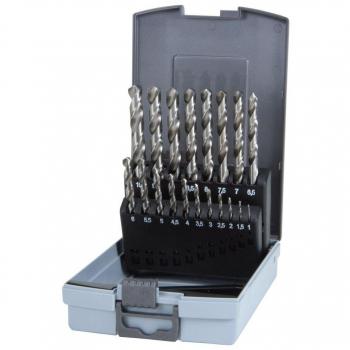 Juego de brocas helicoidales DiN 338 tipo N con plaquita de corte de metal duro soldada