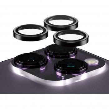 Protector de Lente de Cámara PanzerGlass Hoops para iPhone 14 Pro y 14 Pro Max - Negro, Resistente a Rayones, Aplicación en Seco