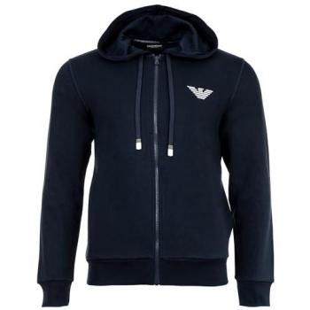 Emporio Armani Men's Iconic Terry Hoodie Sweat Jacket - Cotton Blend