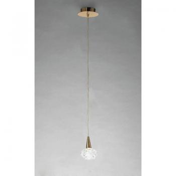 Lámpara colgante Maremagnum 1 Bulb G9, dorado, de diseño elegante en oro francés, con una sola luz tipo G9