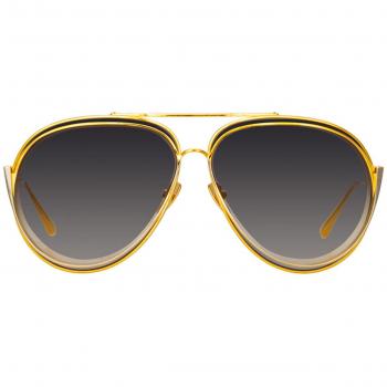 Linda Farrow FRANCISCO LFL1410 C2 Men's Sunglasses Gold Size 66