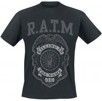 Rage Against The Machine - Grey Police Badge - Black T-Shirt - XXL - 100% Cotton