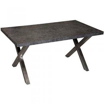 SuskaRegalos-Mesa Comedor Metal/Madera Gris+91055_160x90x76cm