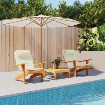 Cojines para silla Adirondack 2 piezas tela Oxford color crema