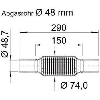 Tubo Flexible de Escape ERNST 464048, Acero Inoxidable, Interlock, Compatible con CITROËN C4 I 3/5 Puertas