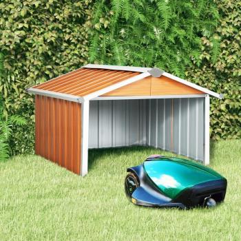 vidaXL Garden Robot Lawnmower Shed 92x97x63 cm Galvanised Steel Brown