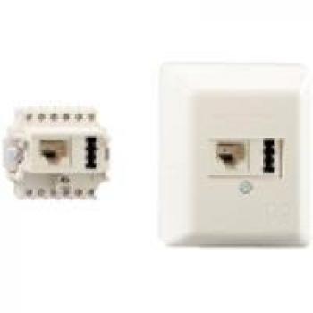 Toma Rutenbeck Conector de Teléfono IAE/UAE 8 (6) - TAE 6 F+N, Superficie, Blanco Perlado