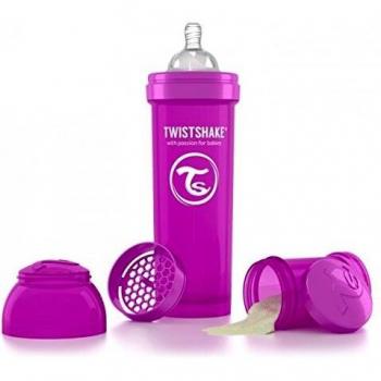 Twistshake Biberón anticólicos con mezclador morado morado Talla:330 ml, 11oz