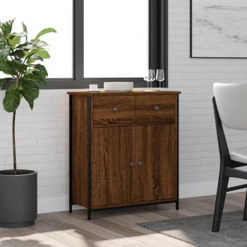 Aparador de madera de ingeniería 70x30x80 cm marrón roble, mueble de almacenaje para salón, buffet, armario auxiliar y armario de almacenamiento