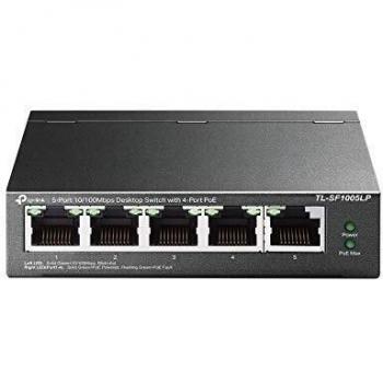 TP-Link PoE Switch 5-Port 100 Mbps, 4 PoE ports up to 15.4 W for each PoE port and 41 W for all PoE ports, Metal Casing, Plug and Play, Ideal for IP Surveillance and Access Point