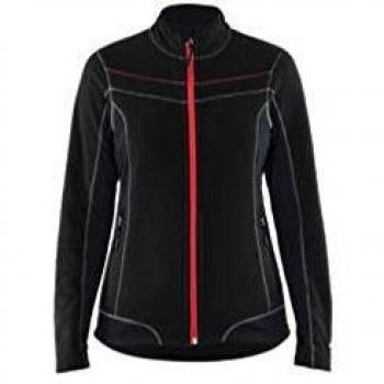 Chaqueta de microfleece para mujer Blaklader alta visibilidad, negra y roja, talla M