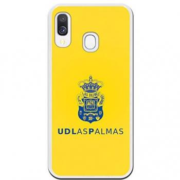 Funda Original Licenciada para Samsung Galaxy A40 - Las Palmas Escudo Azul y Fondo Amarillo