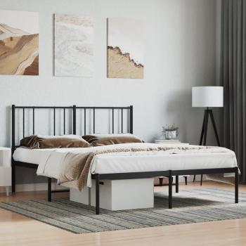 Cama amarilla con cabecero de metal negro 160x200 cm