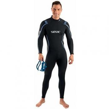SEAC Feel Traje Ultra elástico en Neopreno de 3 mm con Cremallera, para Buceo, Snorkel y apnea, Hombres, Negro, M
