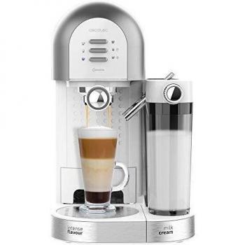 Cecotec Cafetera Semiautomática Power Instant-ccino 20 Chic Serie Bianca. para café molido y en cápsulas, 20 Bares, Depósito de Leche 0.7ml, Depósito de Agua 1.7L, 1470W