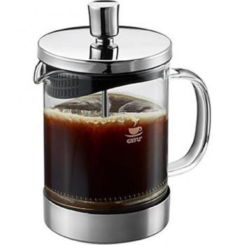 Cafetera French Press Gefu Diego 600ml - Vidrio Borosilicatado y Acero Inoxidable, Filtro Reemplazable