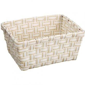 Wenko 20972100 Salsa - Cesta para accesorios de baño, diseño rectangular, color beige y blanco