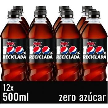 Pepsi Max Refresco De Cola Sin Azúcar, Botella, 12 x 500 ml
