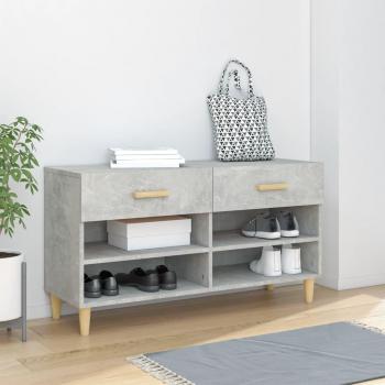 Zapatero de hormigón gris 102x35x55 cm madera multicapa