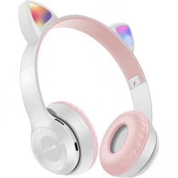 Auriculares Bluetooth 5.0 con forma de gato, plegables y ajustables, soporte para música estéreo y llamadas telefónicas