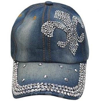 Gorra de béisbol en jean, robusto, fashion con strass