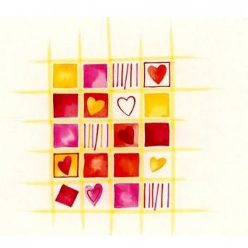 Gedy - Cort.Pvc Hearts 240X200 Amar/Rosa/Roj