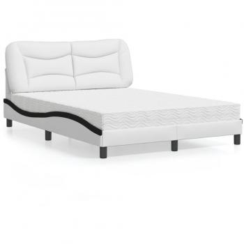 Cama con colchón 120x200 cm en cuero sintético negro y blanco Vidaxl