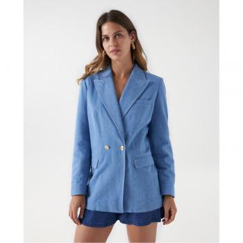 Blazer de mujer en denim claro con botones dorados de Salsa Jeans
